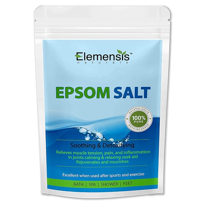 Elemensis Naturals Epsom Salt Granule(Magnesium Sulphate) For Bathing, Relaxing Foot and Pain Relief Therapeutic Spa Treatment & Refreshing Body